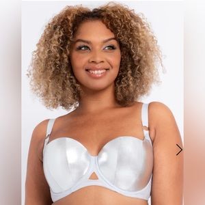 Curvy Kate Silver Lift Off Padded Balcony Bra 34J NWT